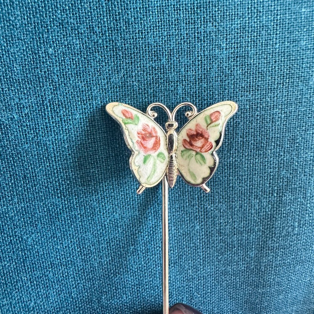 Vintage Beau Sterling Butterfly Stickpin